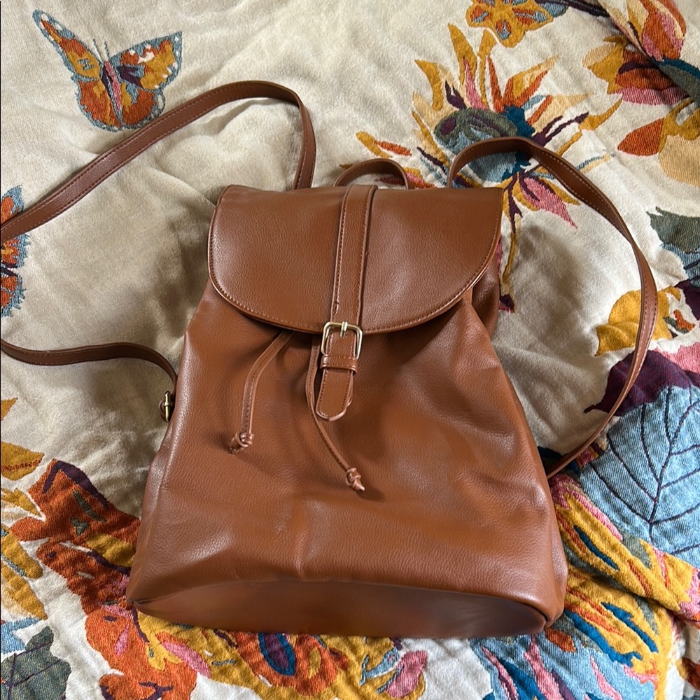 Brown Leather Backpack